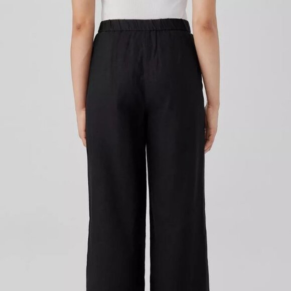 *NWT* EILEEN FISHER ORGANIC LINEN TROUSER PANT_BLACK_M_$168 - Picture 4 of 6